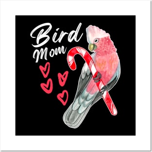 Parrot Bird Mom - Galah Cockatoo Watercolor Posters and Art